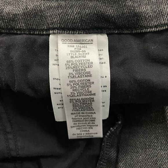 Good American Women's Size 18 Black Good Legs Skinny Ankle Stretch Denim Jeans - Picture 7 of 9